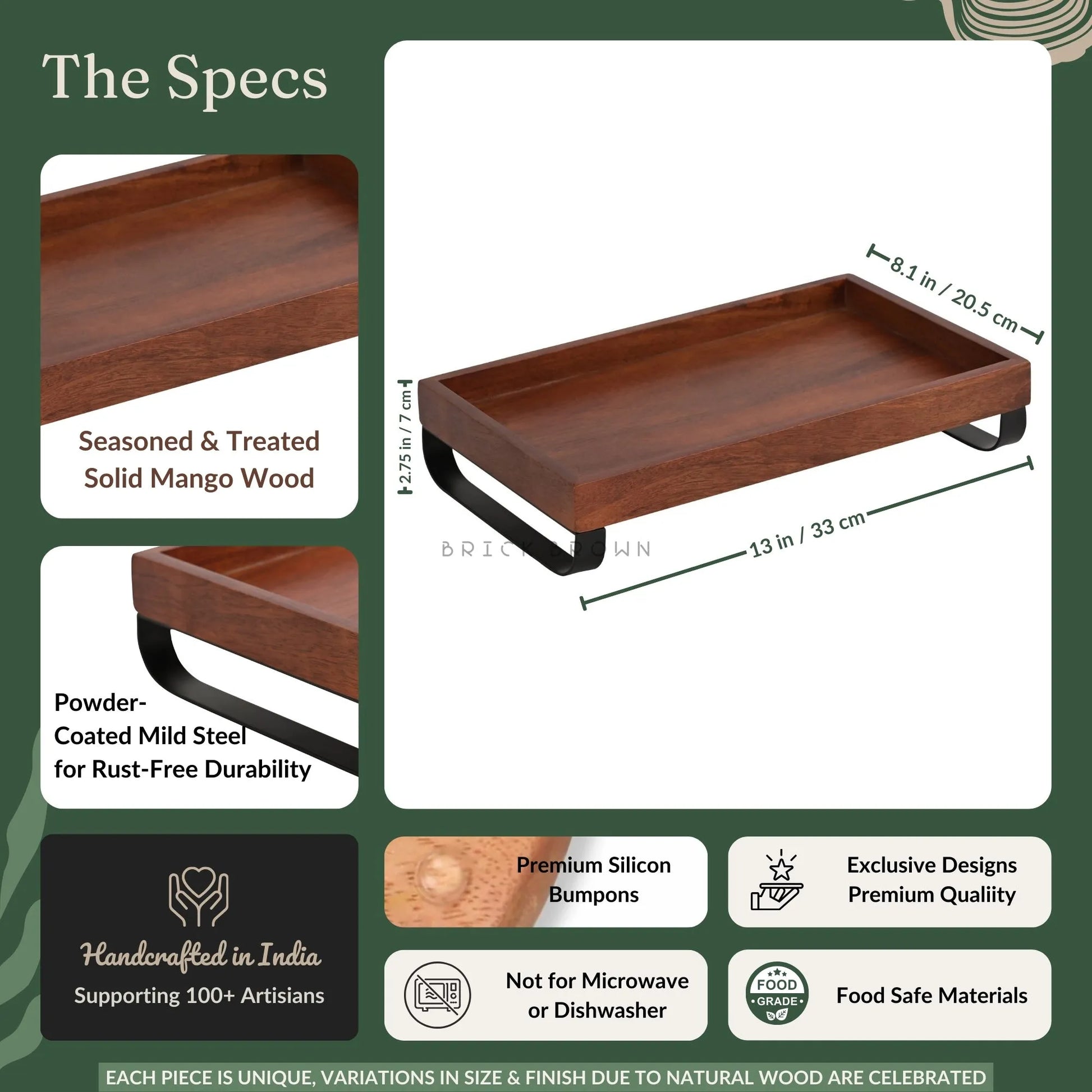 Cresta Serving Tray from Mahogany Collection