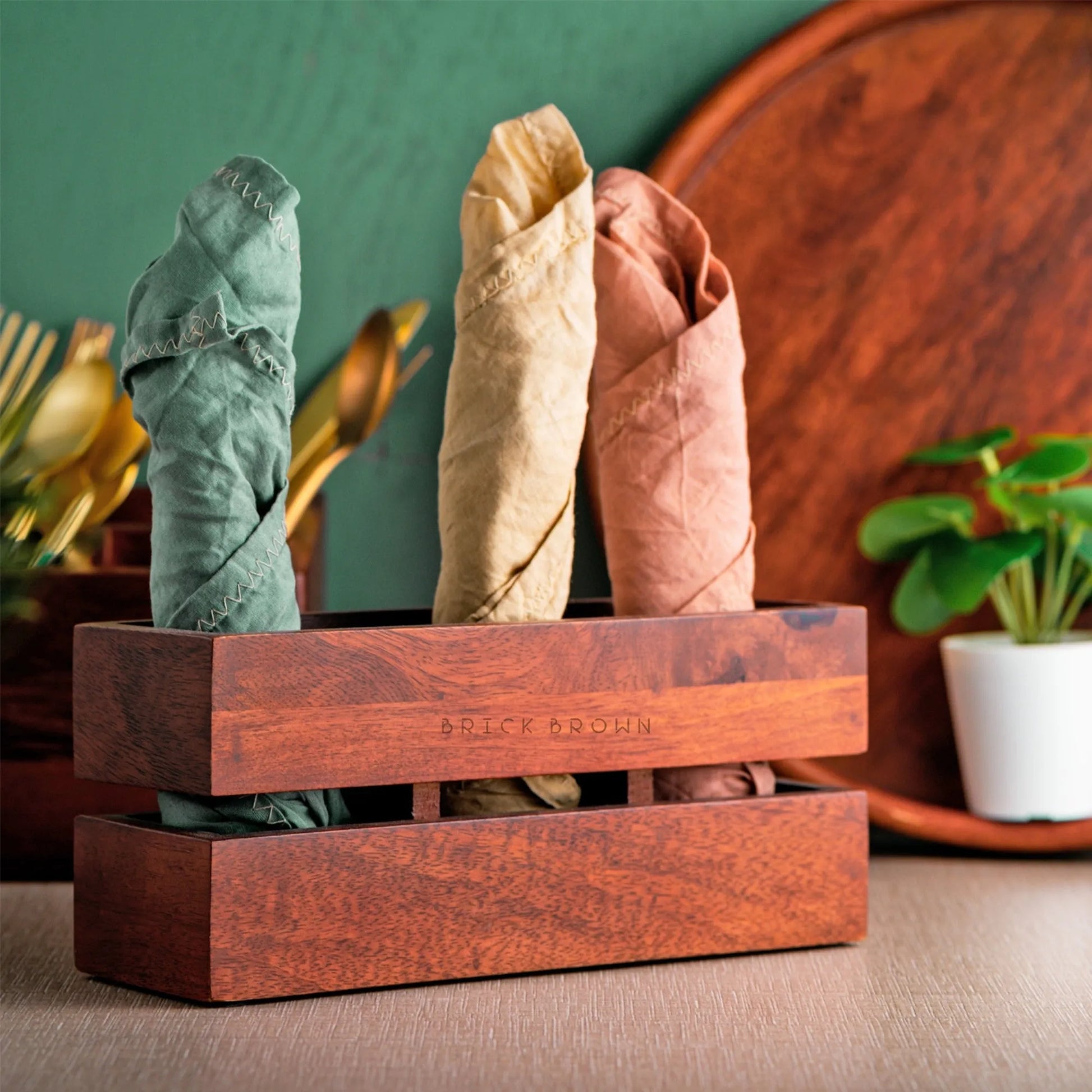 Cranny Cutlery Caddy/Holder from Mahogany Collection