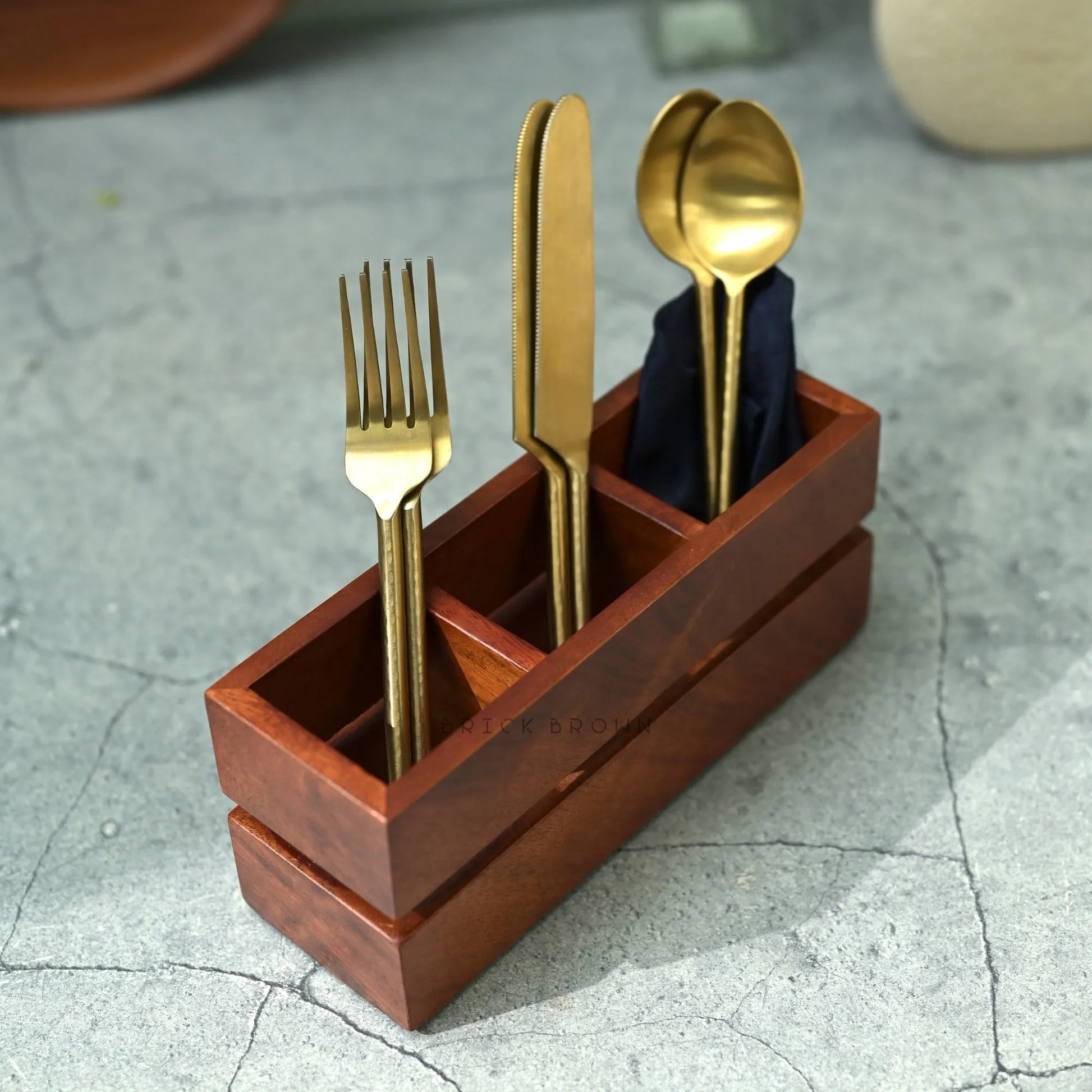 Cranny Cutlery Caddy/Holder from Mahogany Collection