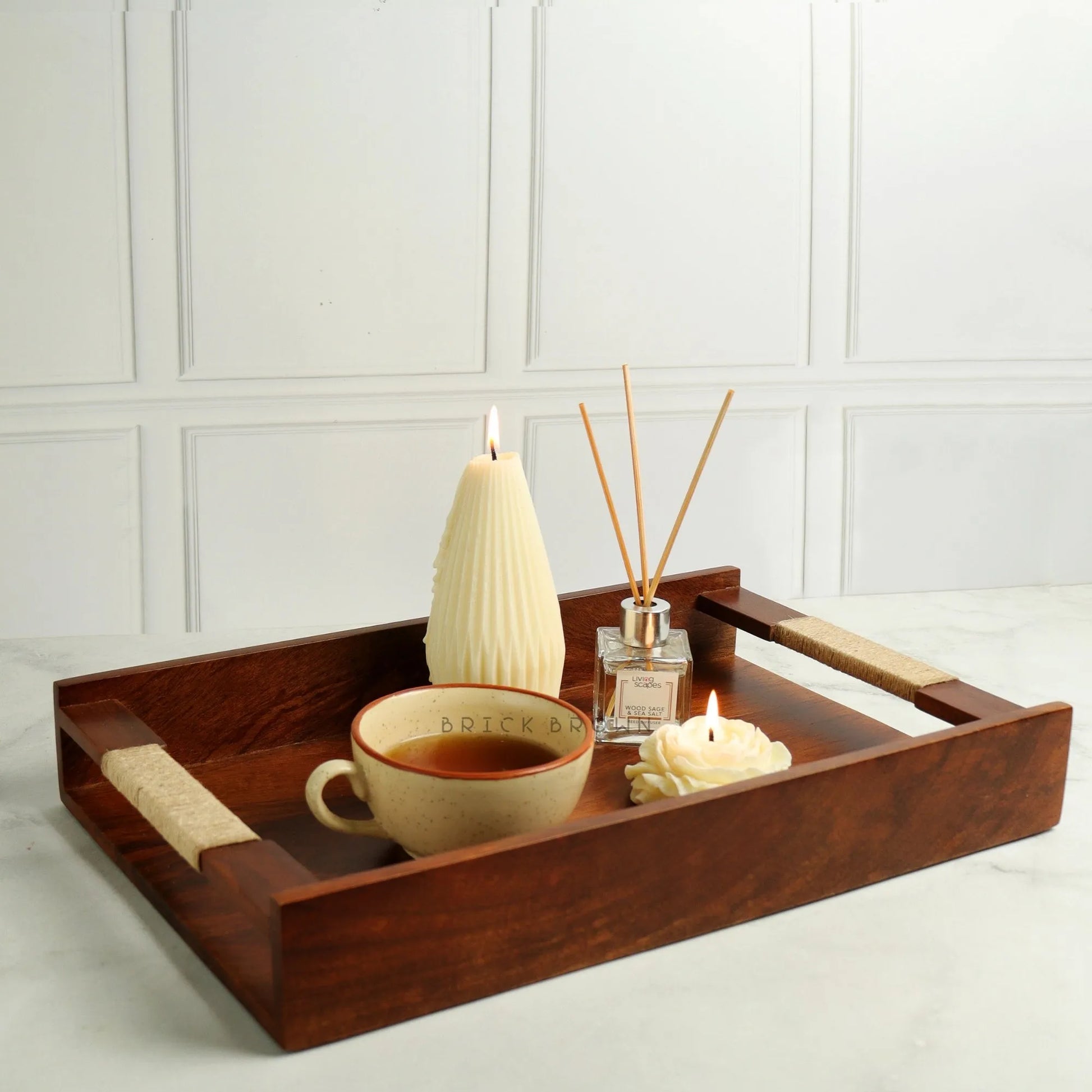 Tribal Serving Tray in Walnut