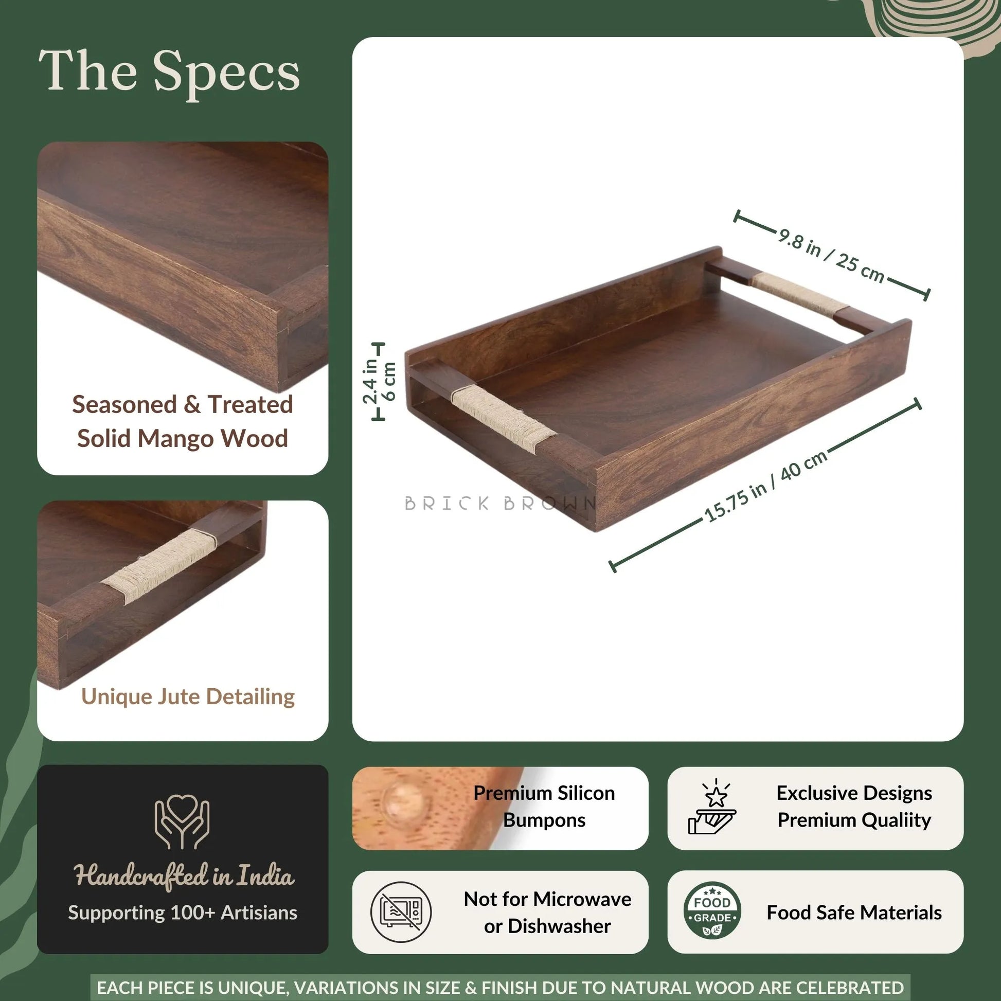 Tribal Serving Tray in Walnut