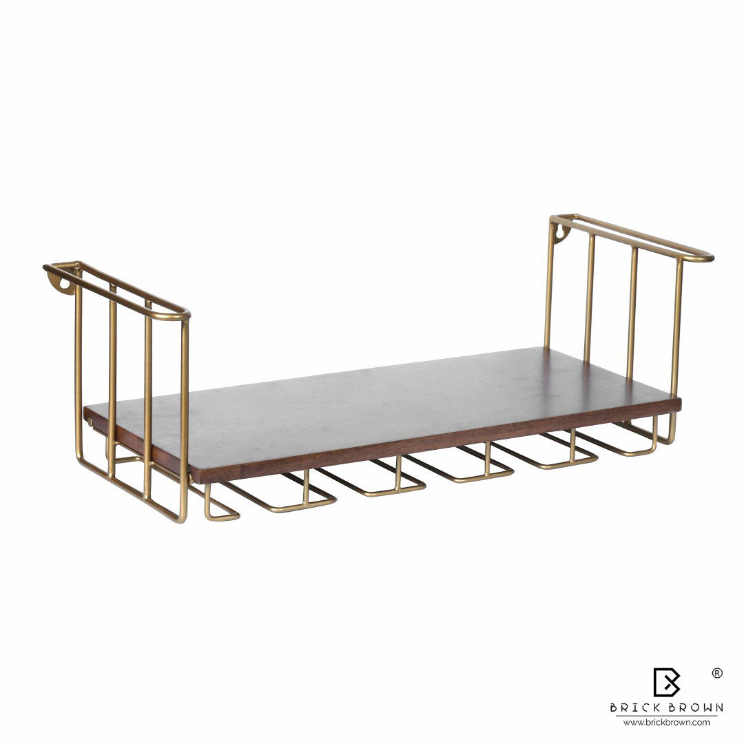 Barvana Bar Shelf with Wine Glass Holder