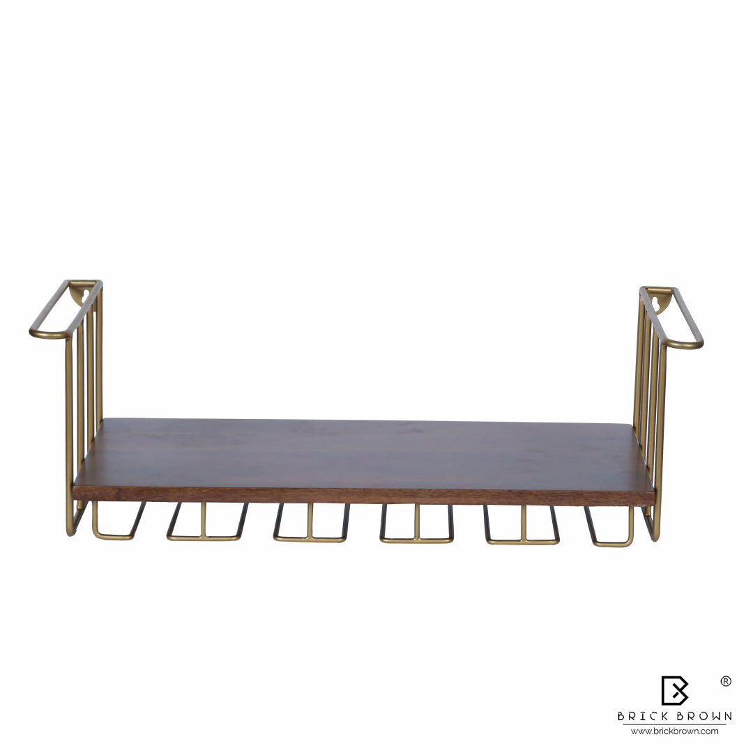 Barvana Bar Shelf with Wine Glass Holder