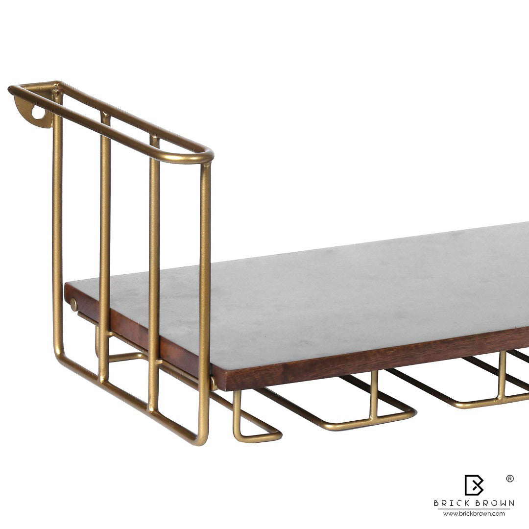 Barvana Bar Shelf with Wine Glass Holder