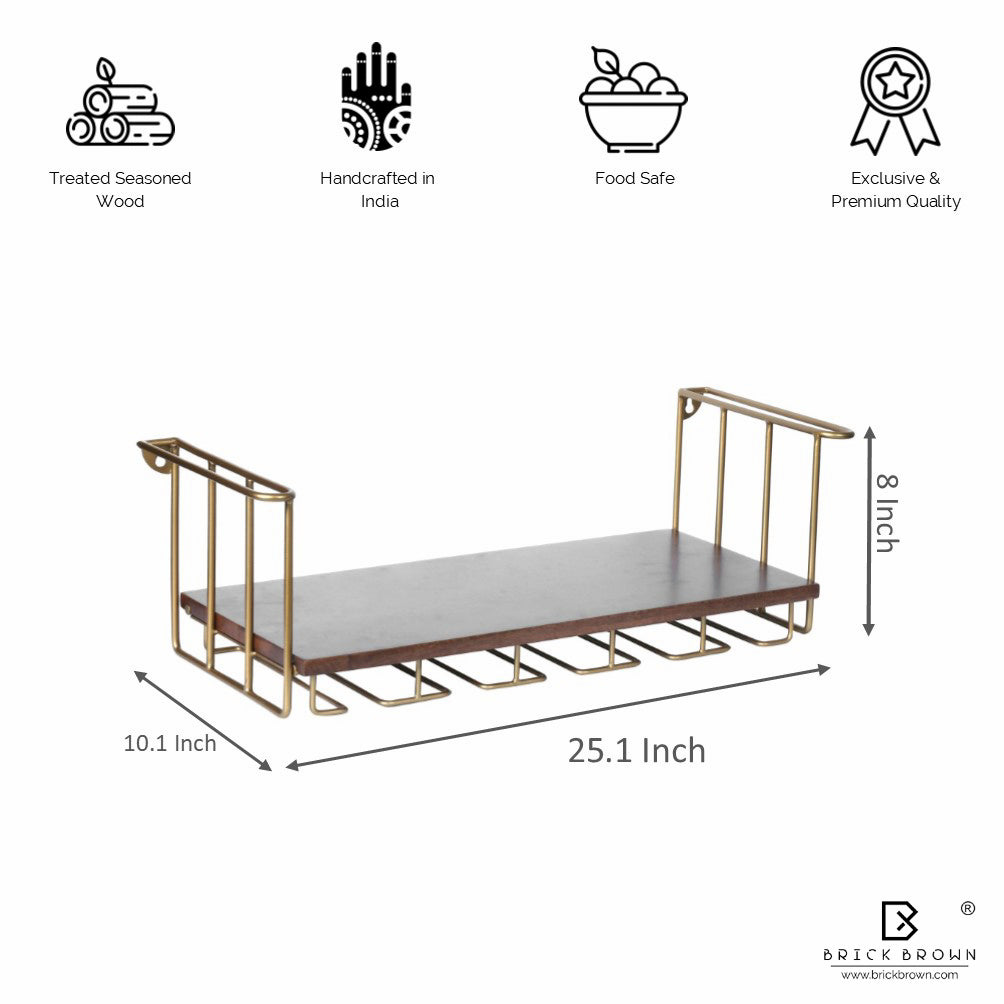 Barvana Bar Shelf with Wine Glass Holder