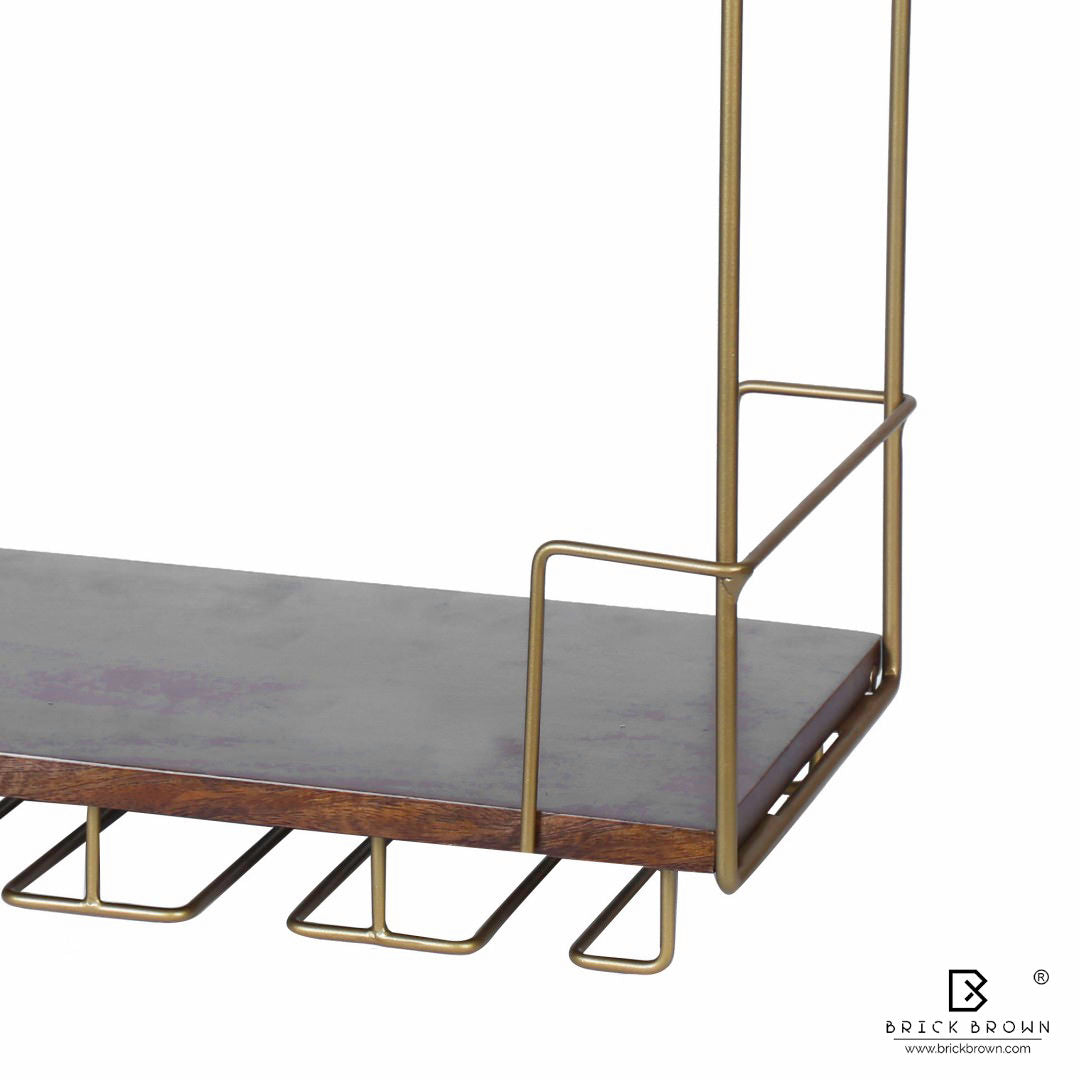 Barvana Bar Shelf with Wine Glass Holder