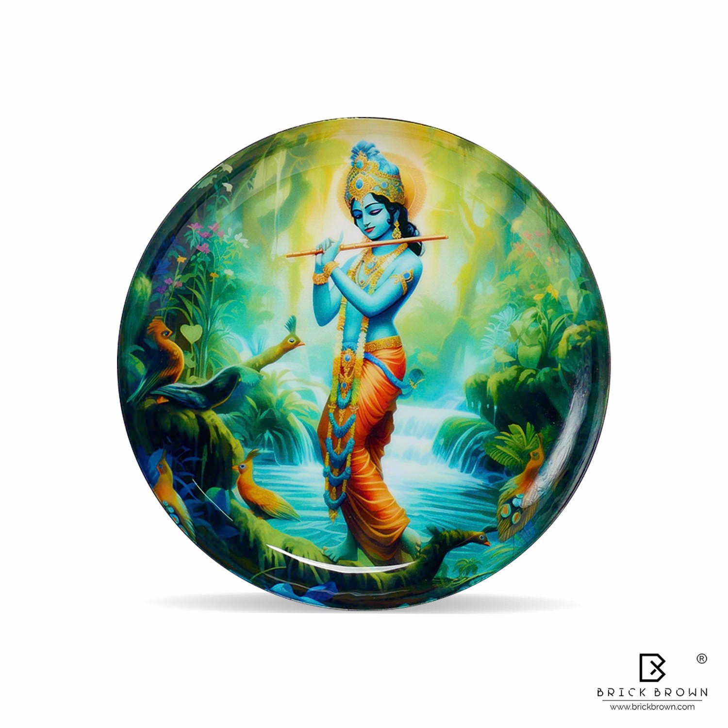Krishna Saga Wall Plates Set (12 Inch, 10 Inch, 8 Inch, Set of 5)