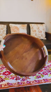 Tribal Curvy Serving Tray in Walnut