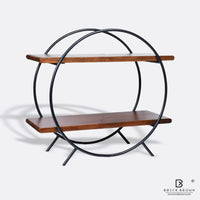 Circular Organizer with Black Frame from Mahogany Collection