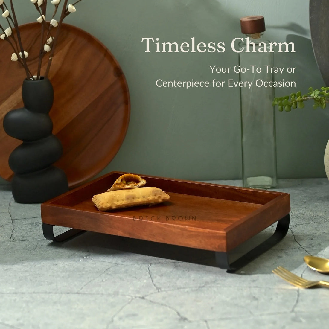 Cresta Serving Tray from Mahogany Collection