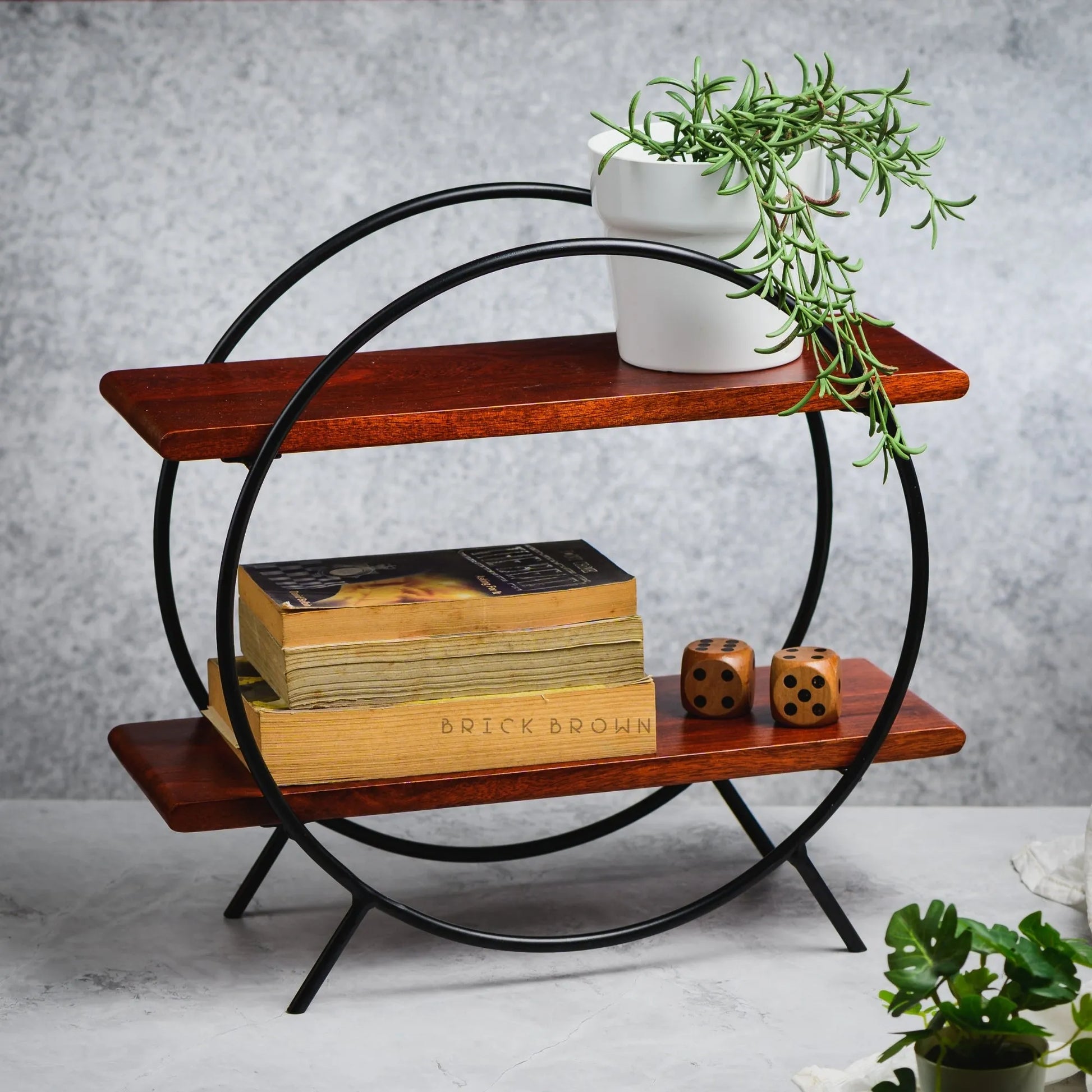 Circular Organizer with Black Frame from Mahogany Collection