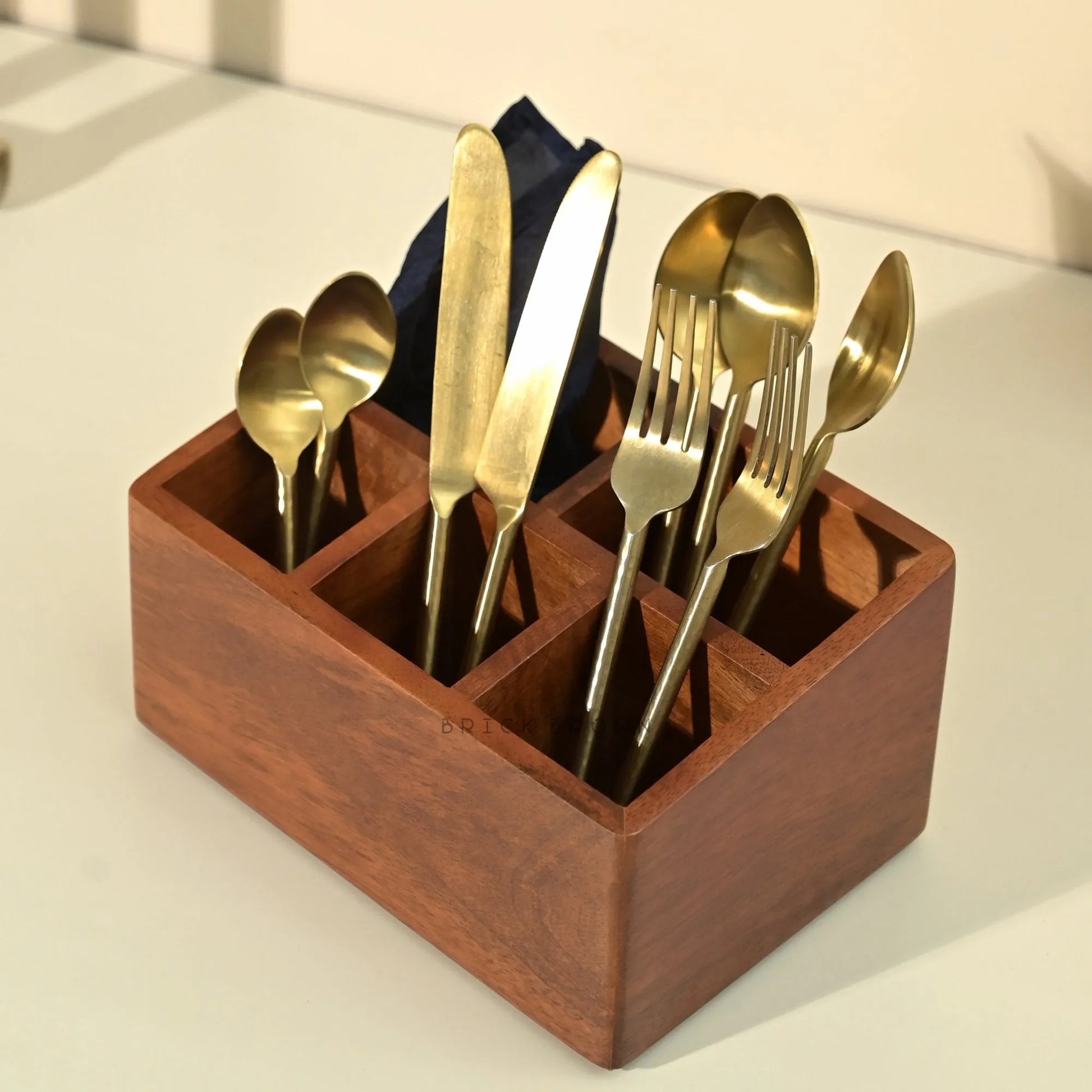 Prism Cutlery Caddy/Holder from Mahogany Collection