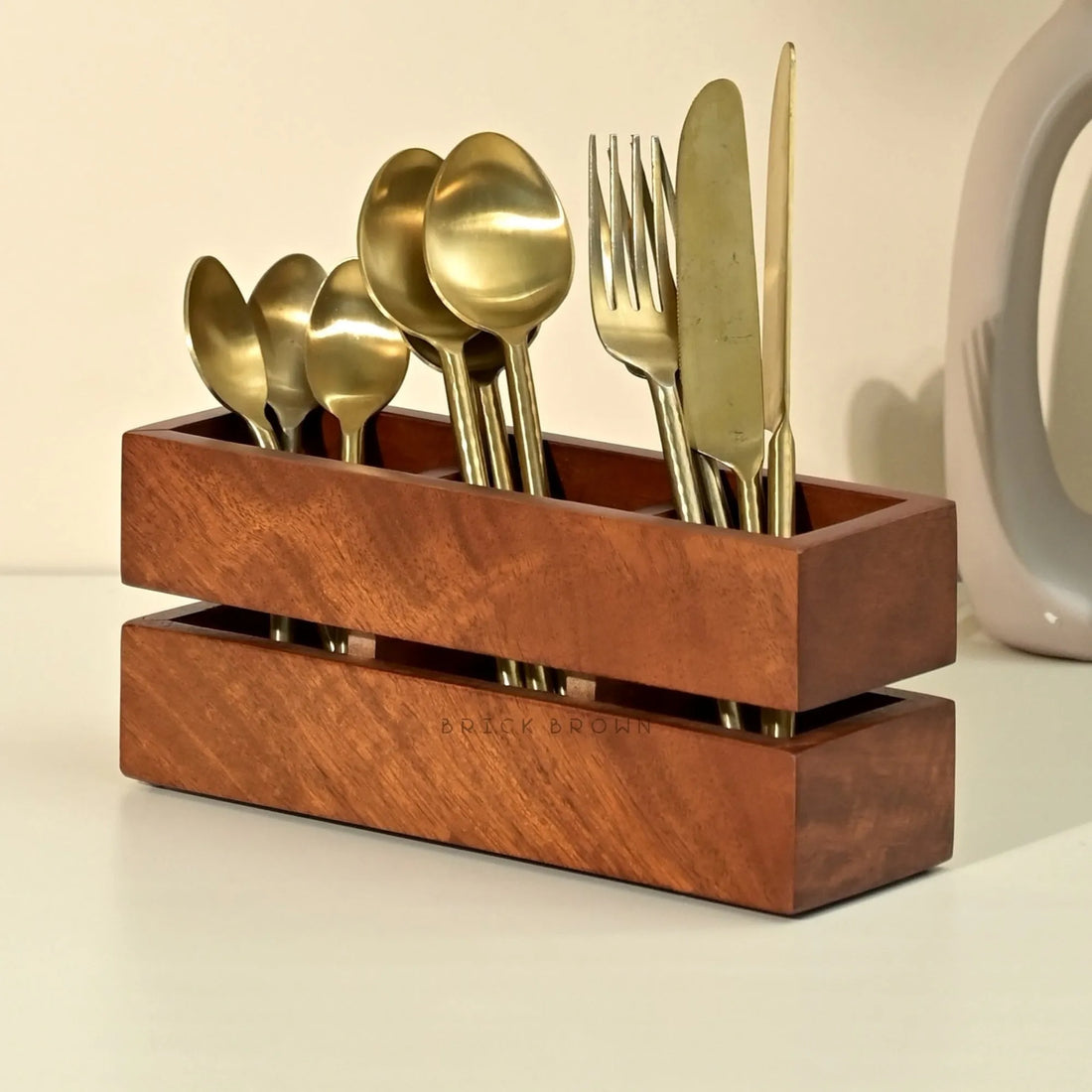 Cranny Cutlery Caddy/Holder from Mahogany Collection