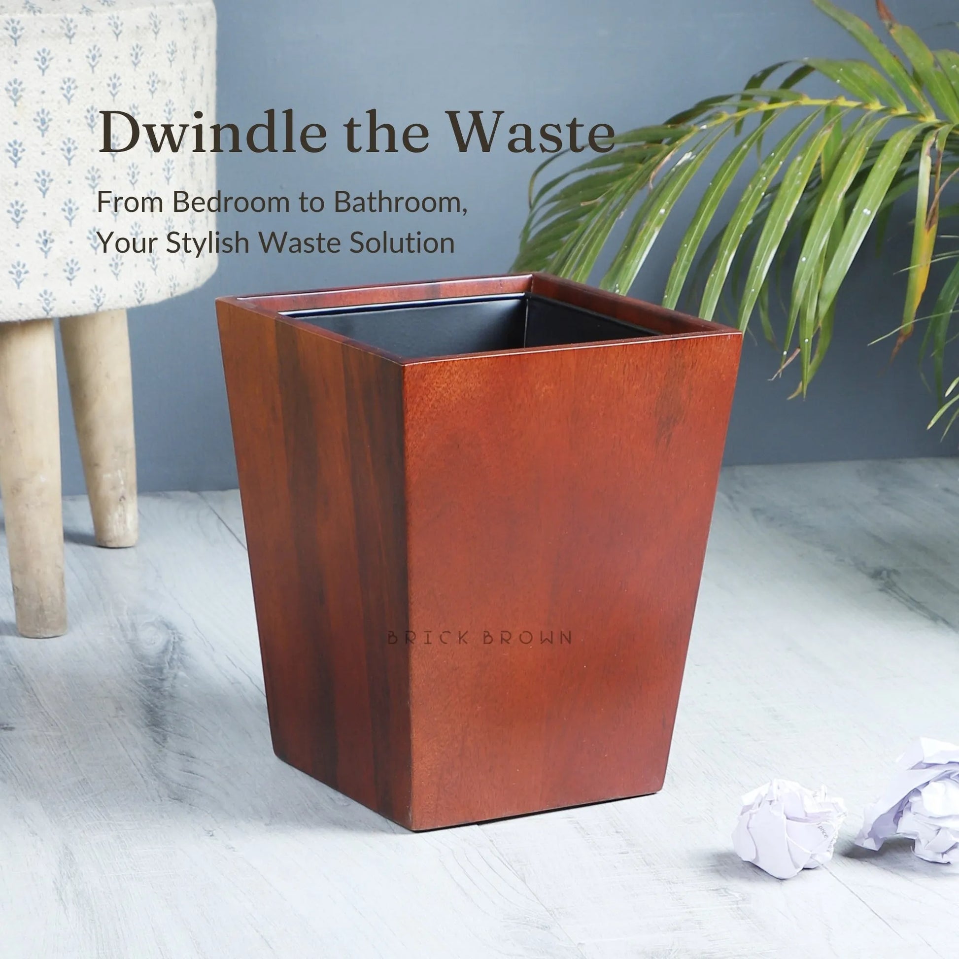 Dwindle Wastebasket from Mahogany Collection