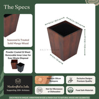 Dwindle Wastebasket from Mahogany Collection