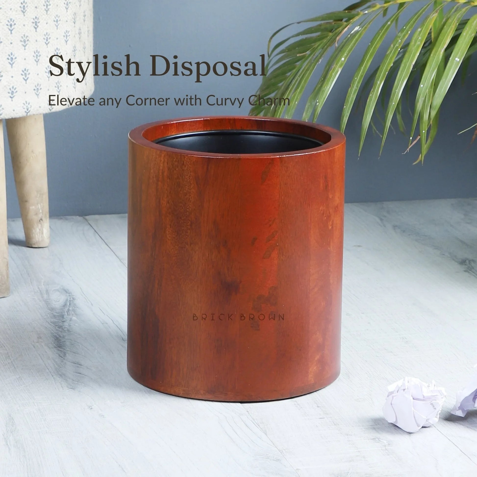 Curvy Wastebasket from Mahogany Collection