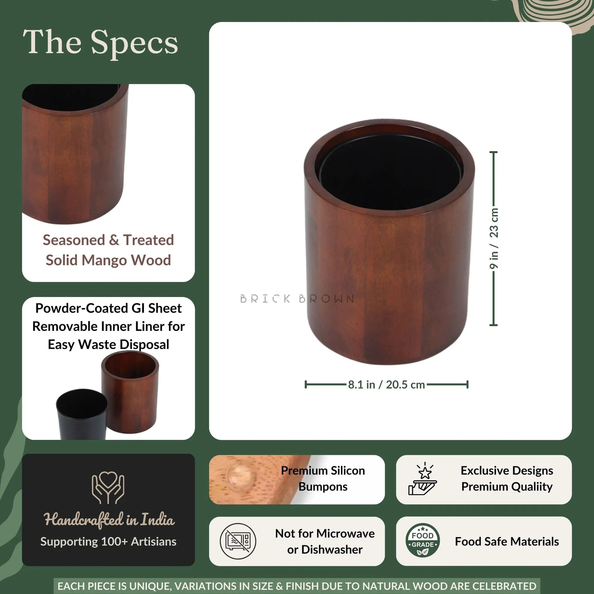 Curvy Wastebasket from Mahogany Collection