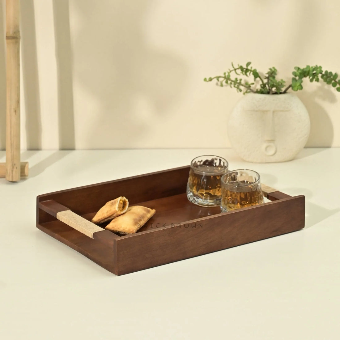 Tribal Serving Tray in Walnut