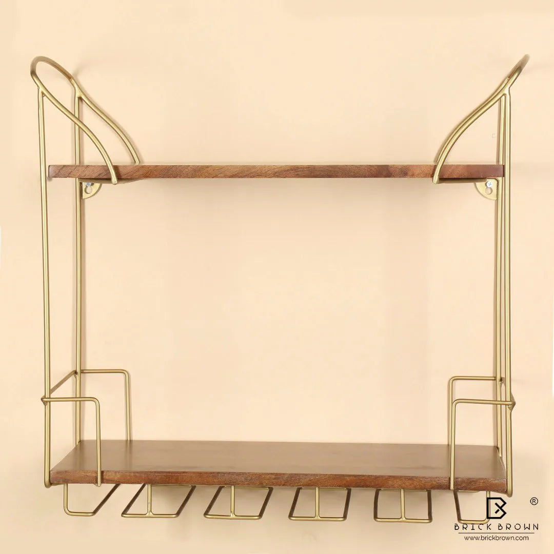 Barvana Duo Bar Shelf with Wine Glass Holder