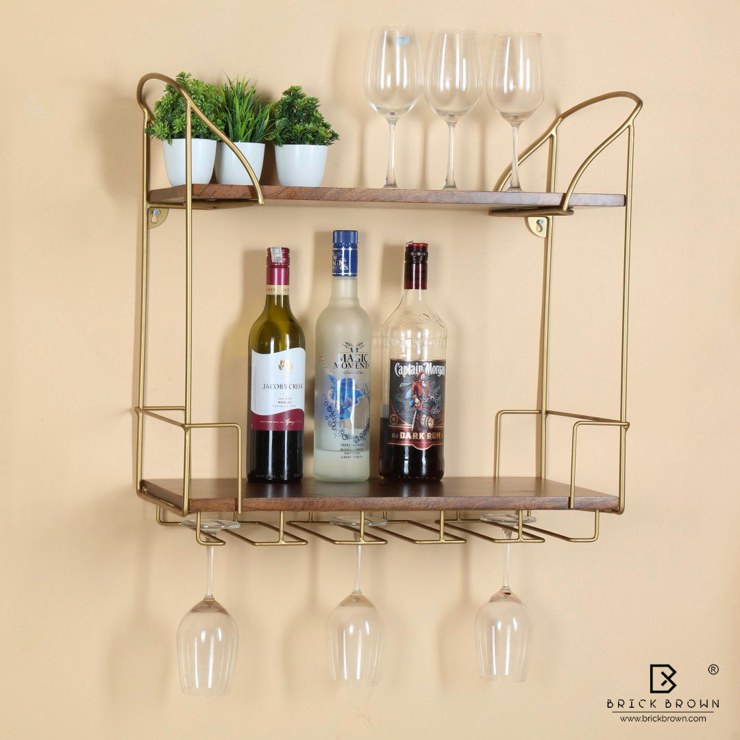 Barvana Duo Bar Shelf with Wine Glass Holder