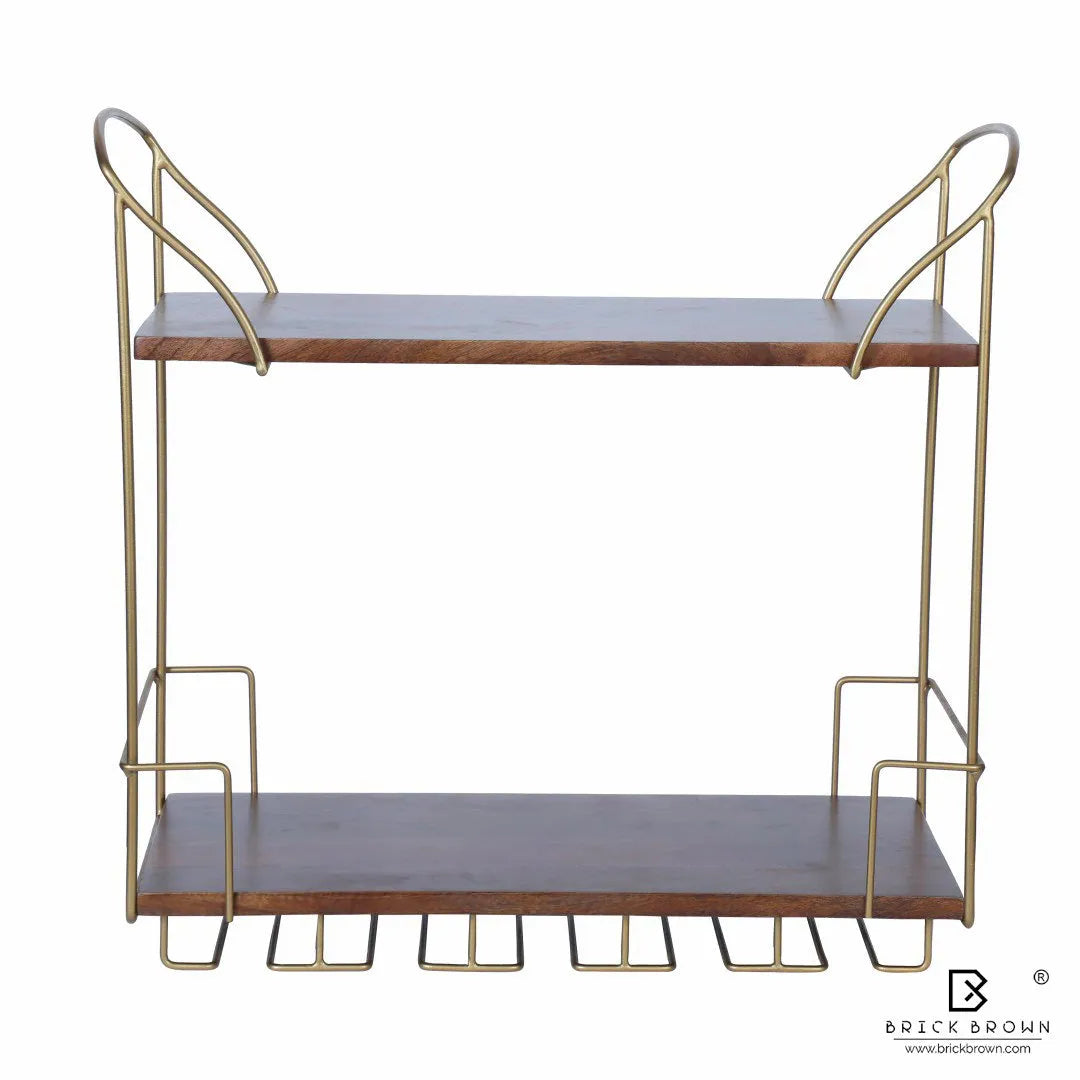 Barvana Duo Bar Shelf with Wine Glass Holder