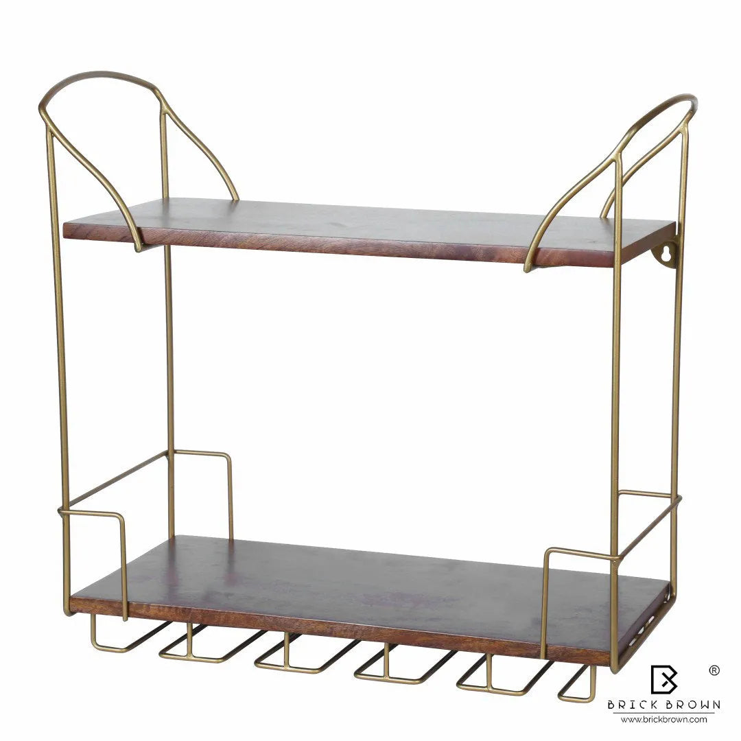 Barvana Duo Bar Shelf with Wine Glass Holder