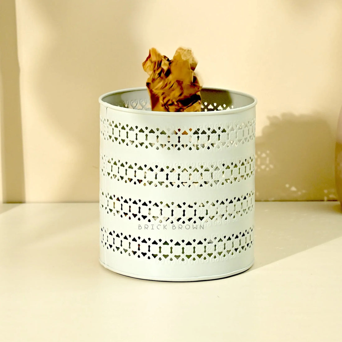 Ivory Mint Wastebasket