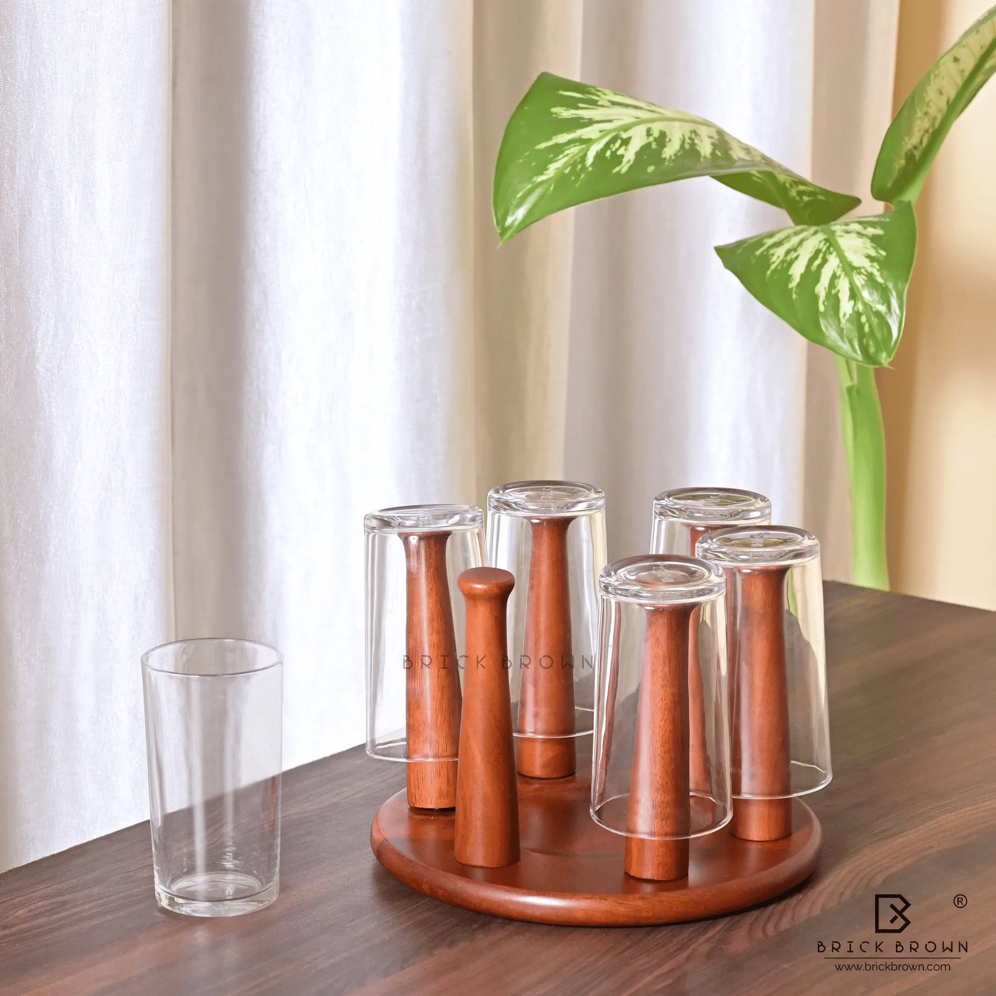 Hexa Glass Holder from Mahogany Collection