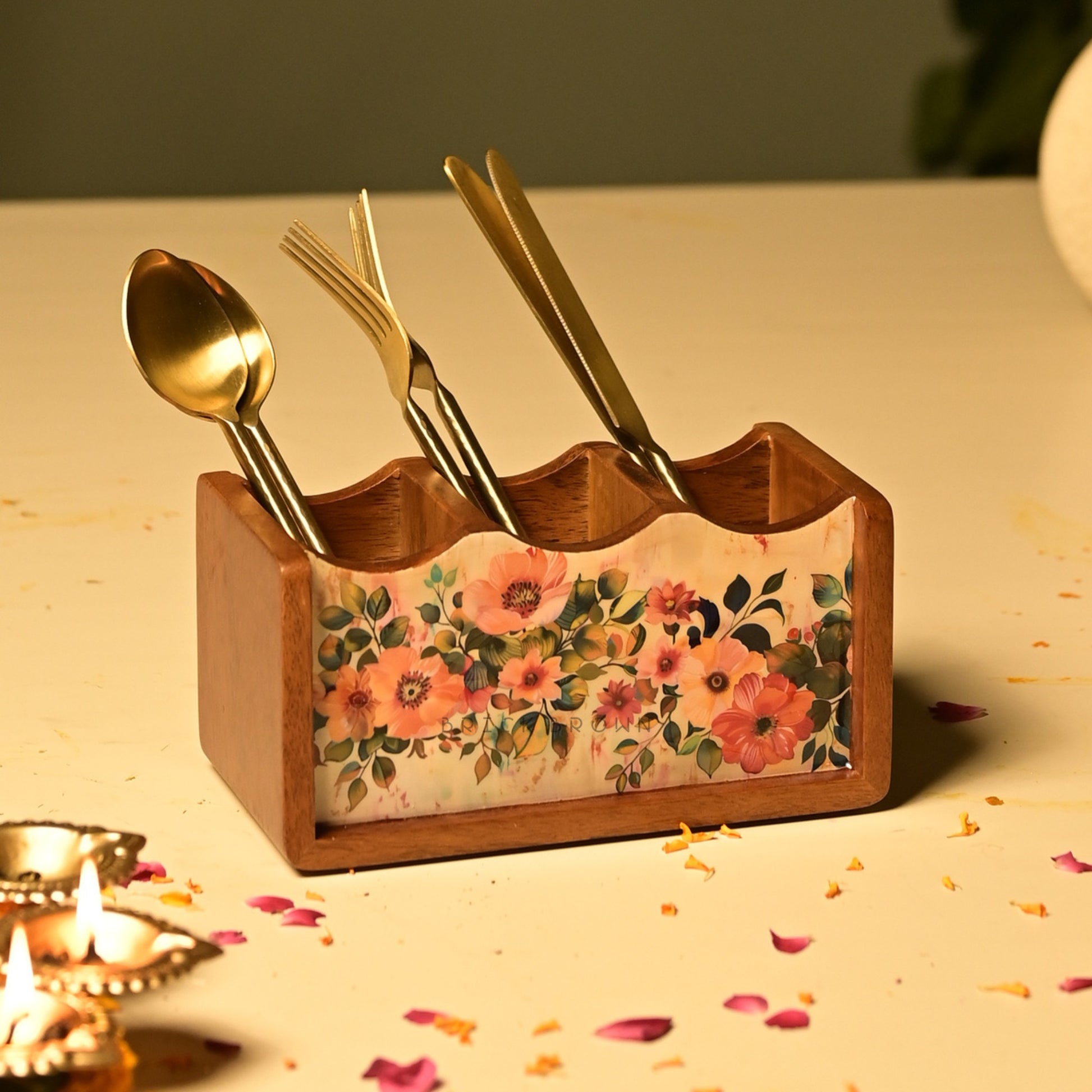 Pastel Flora Cutlery Holder