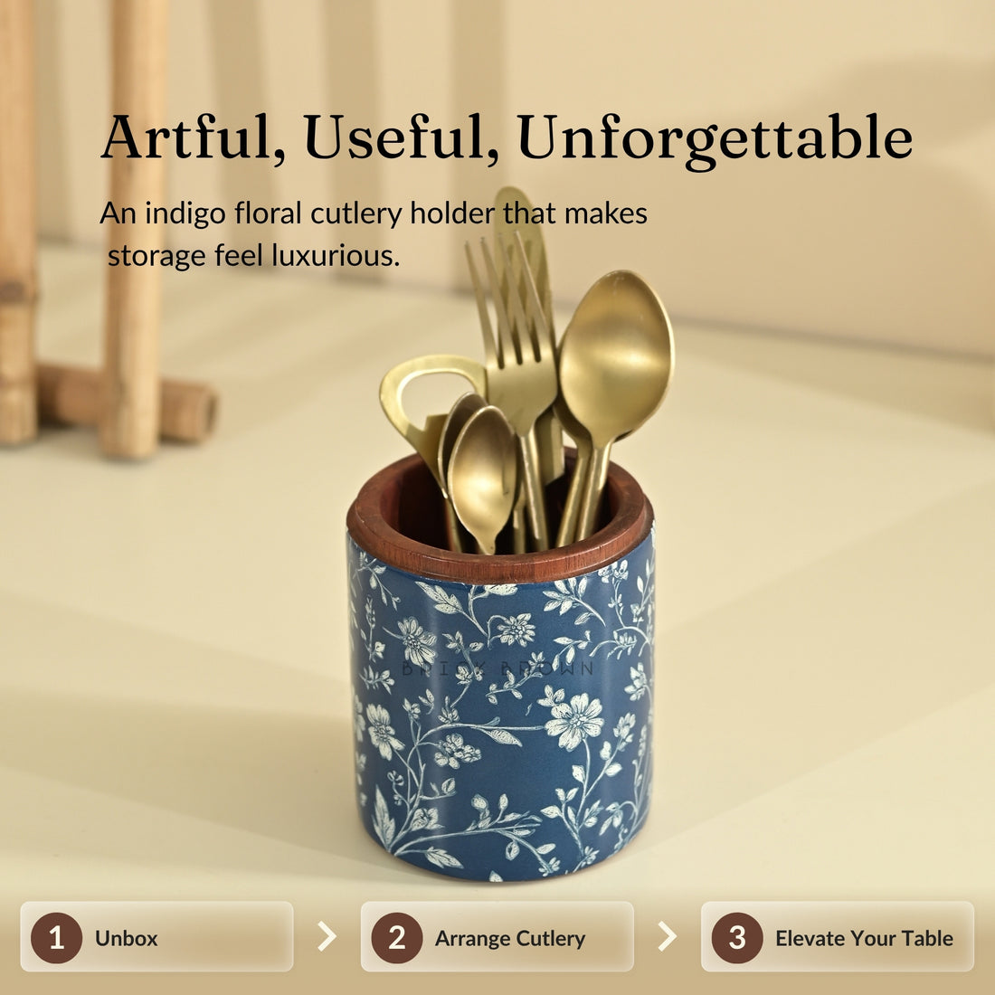 Indigo Cutlery Holder