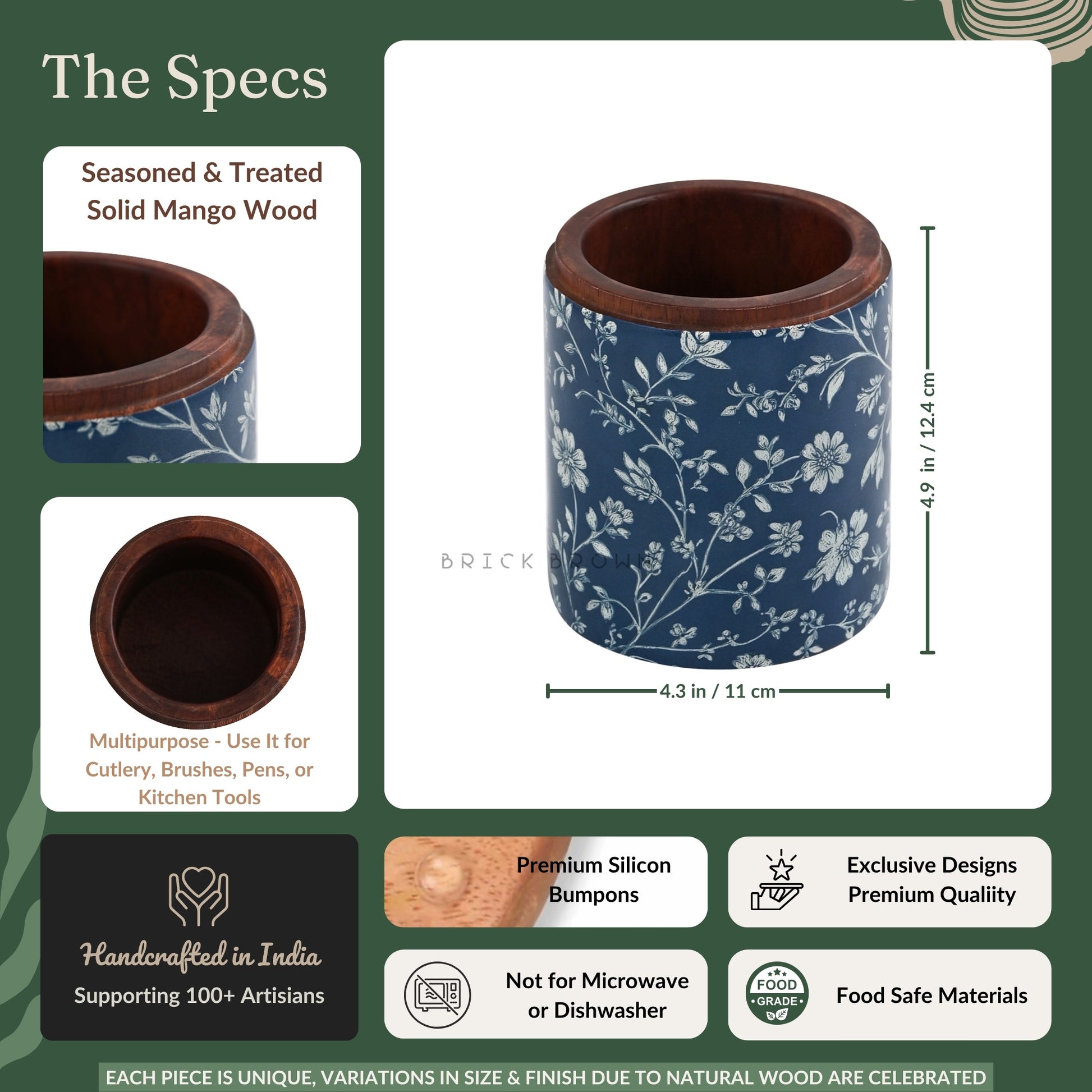 Indigo Cutlery Holder