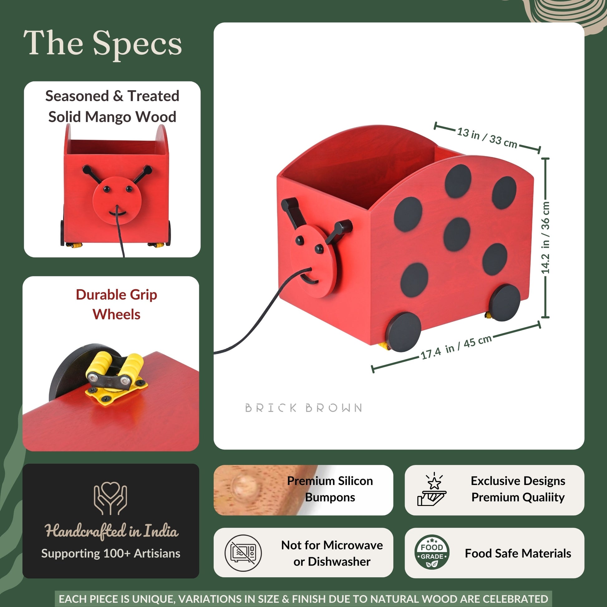 Ladybug Toy Cart