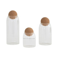 Oro Glass Storage Jar Set of 3 (500ml, 750ml, 1000ml)