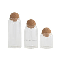 Oro Glass Storage Jar Set of 3 (500ml, 750ml, 1000ml)