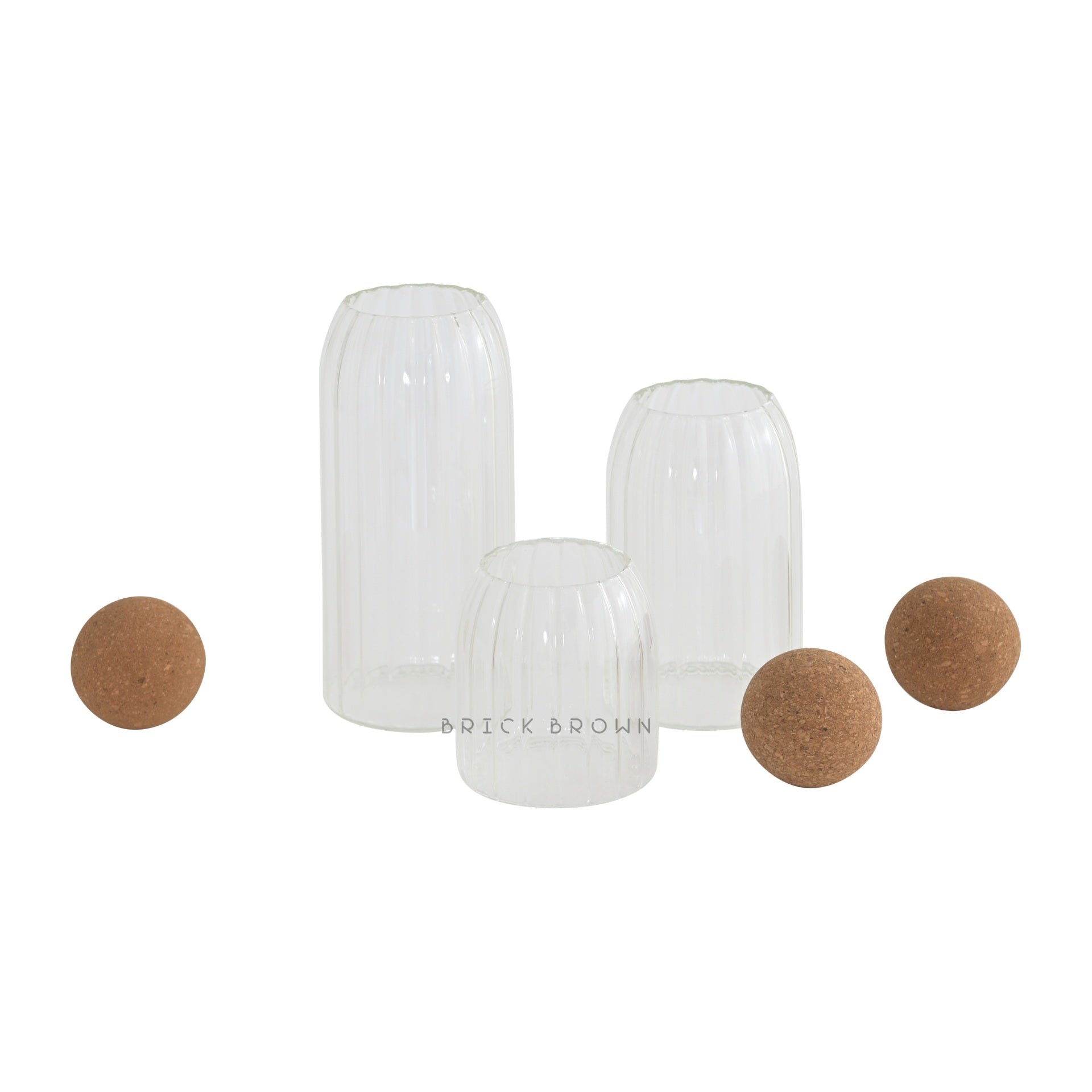 Oro Glass Storage Jar Set of 3 (500ml, 750ml, 1000ml)