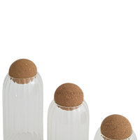 Oro Glass Storage Jar Set of 3 (500ml, 750ml, 1000ml)
