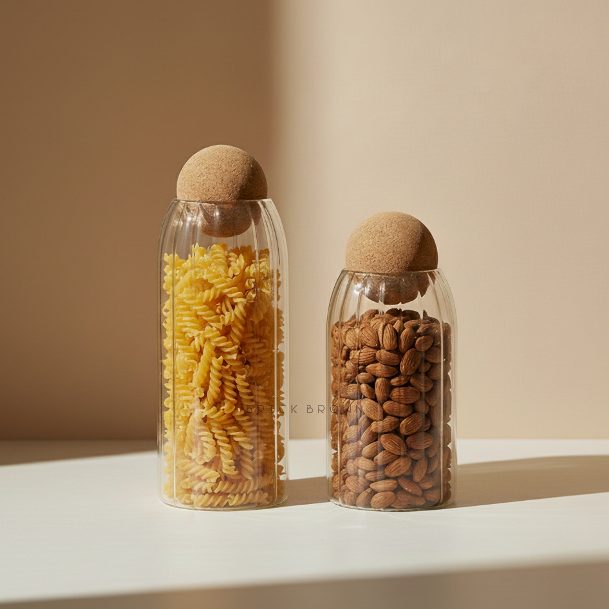 Oro Glass Storage Jar Set of 2 (750ml, 1000ml)