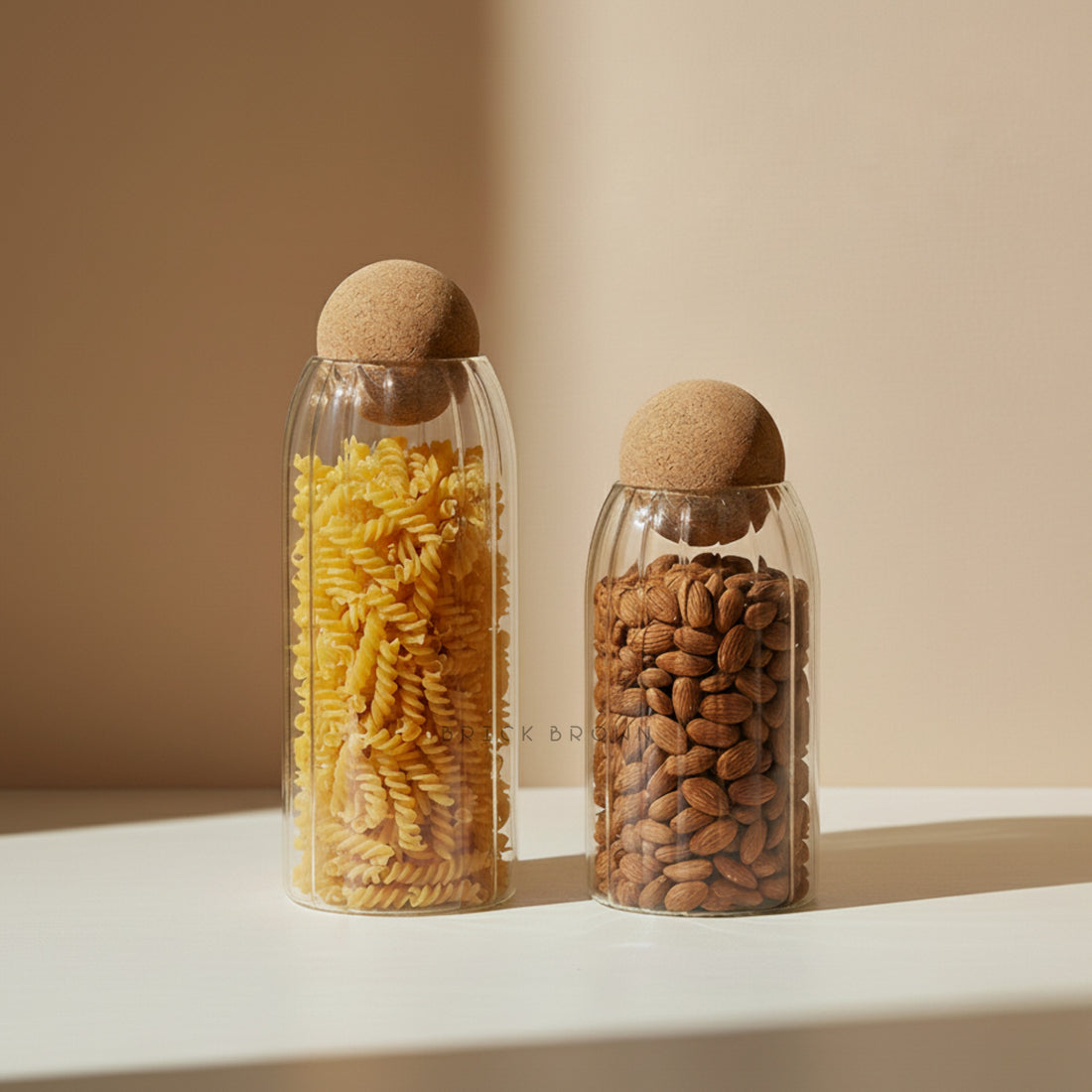 Oro Glass Storage Jar Set of 2 (750ml, 1000ml)