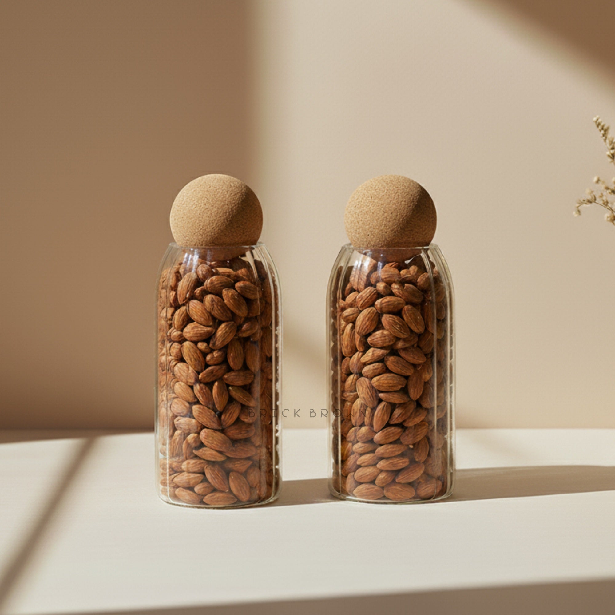 Oro Glass Storage Jar Set of 2(750ml Each)