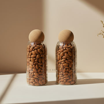 Oro Glass Storage Jar Set of 2(750ml Each)