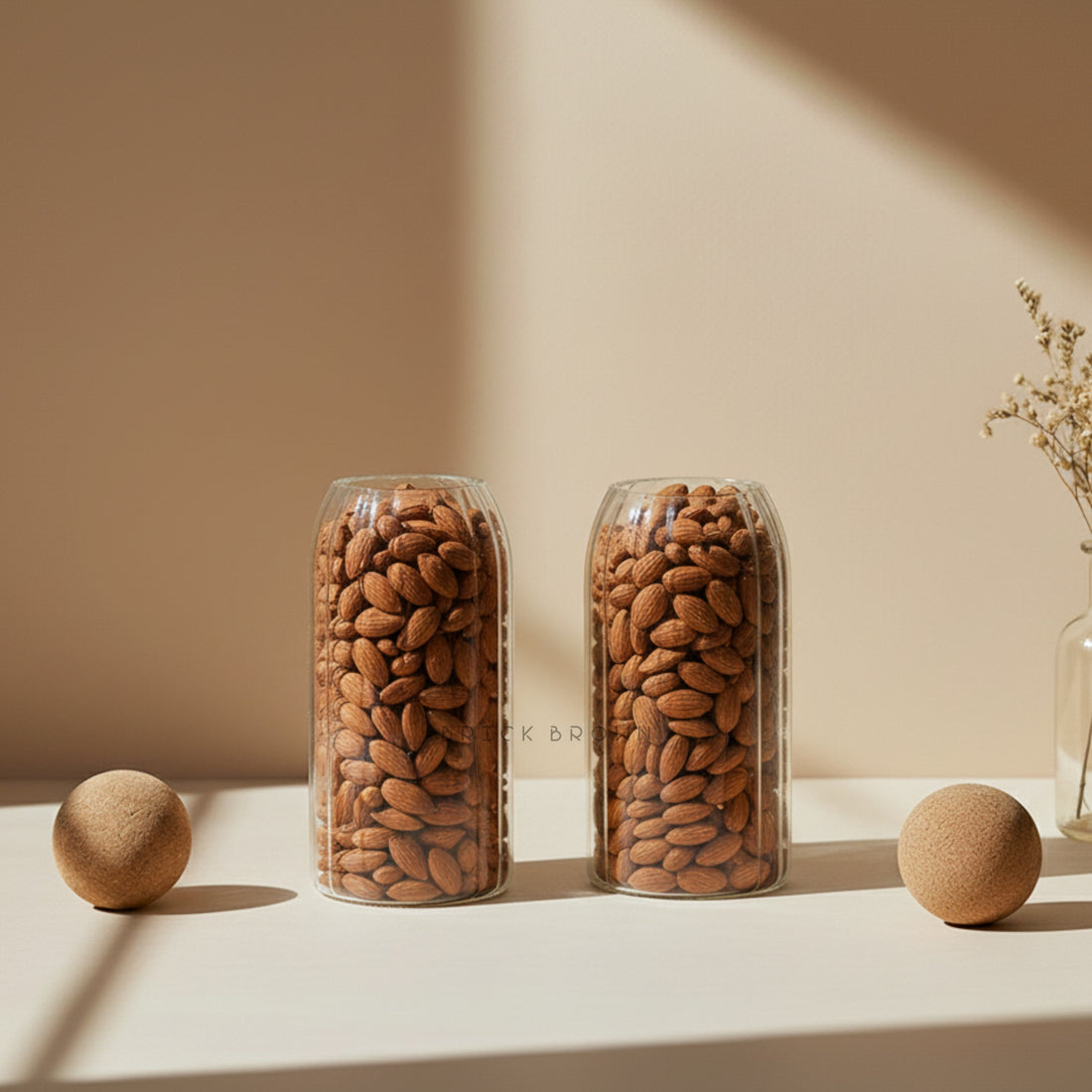 Oro Glass Storage Jar Set of 2(750ml Each)