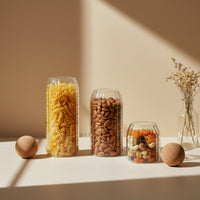 Oro Glass Storage Jar Set of 3 (500ml, 750ml, 1000ml)