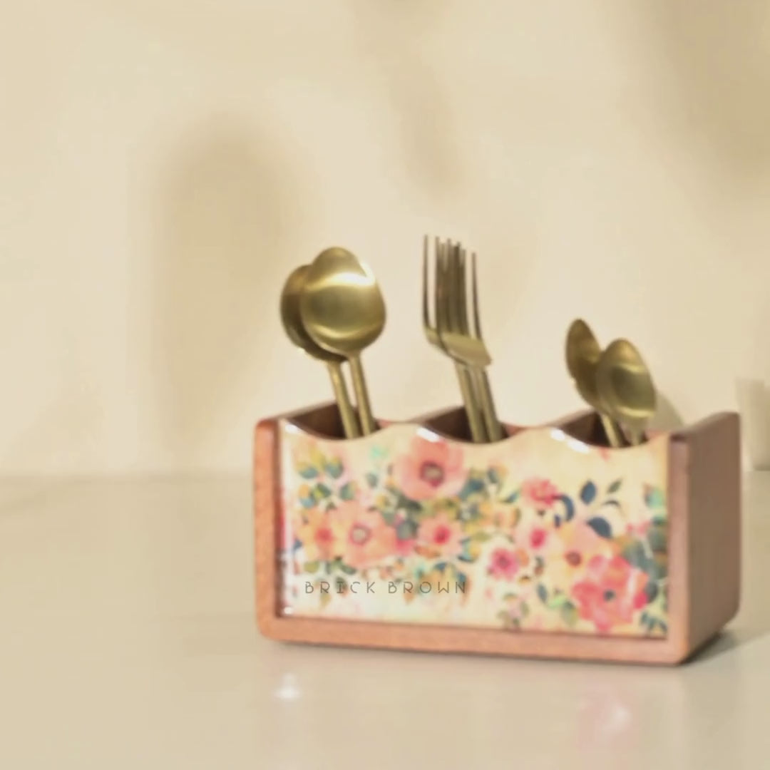 Pastel Flora Cutlery Holder