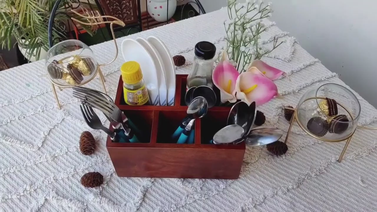 Prism Cutlery Caddy/Holder from Mahogany Collection