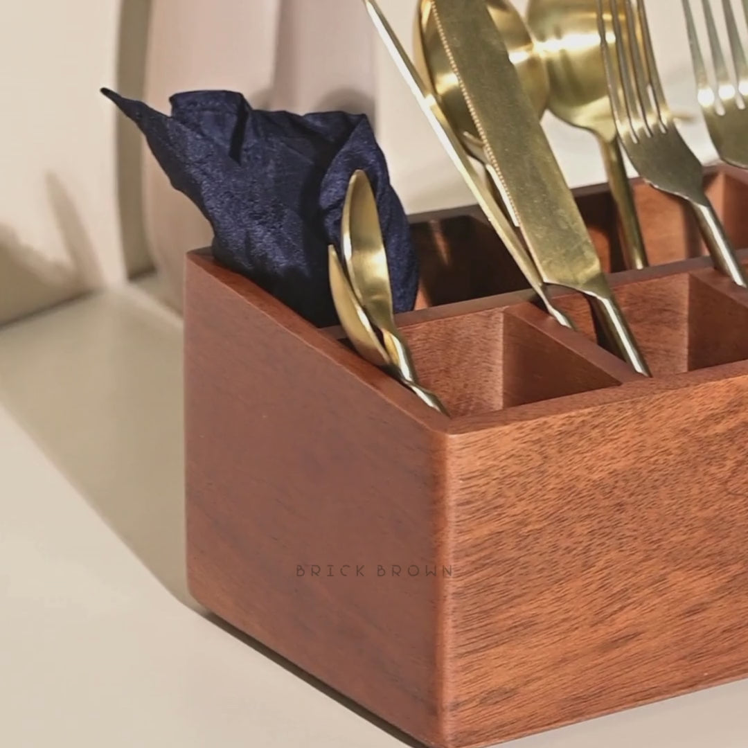 Prism Cutlery Caddy/Holder from Mahogany Collection