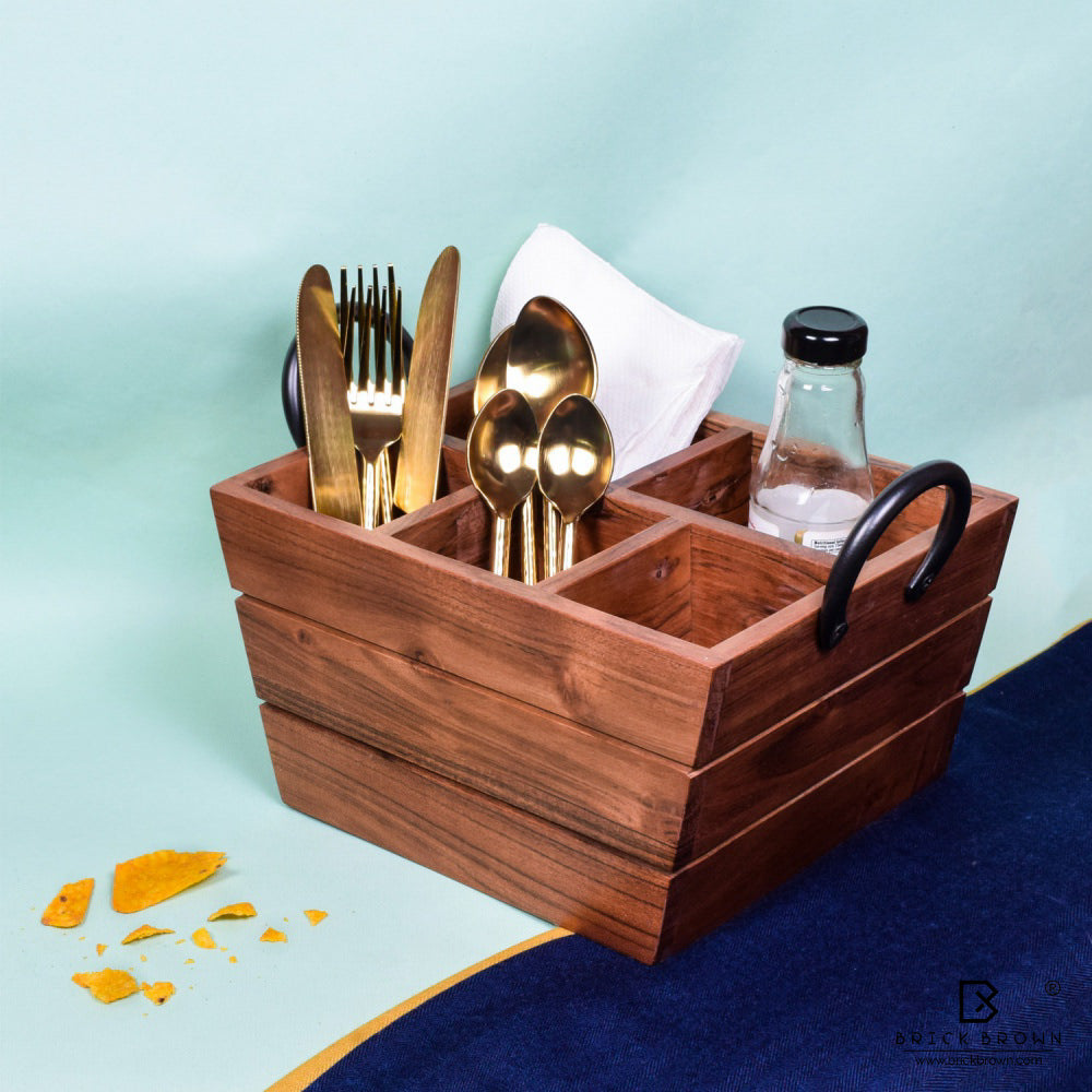 Boat Cutlery Caddy/Holder with Horseshoe Handle