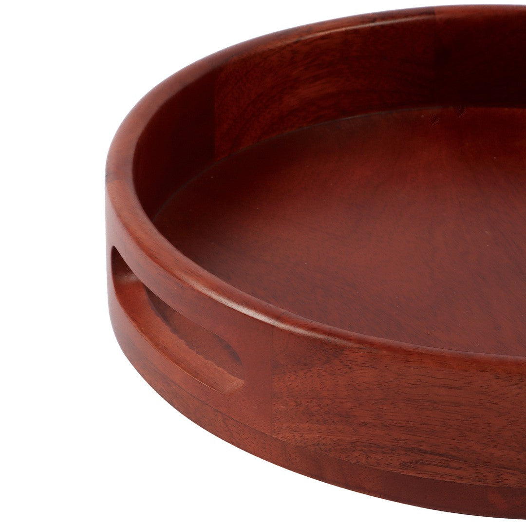 Classic Round Serving Tray from Mahogany Collection (12 Inch)