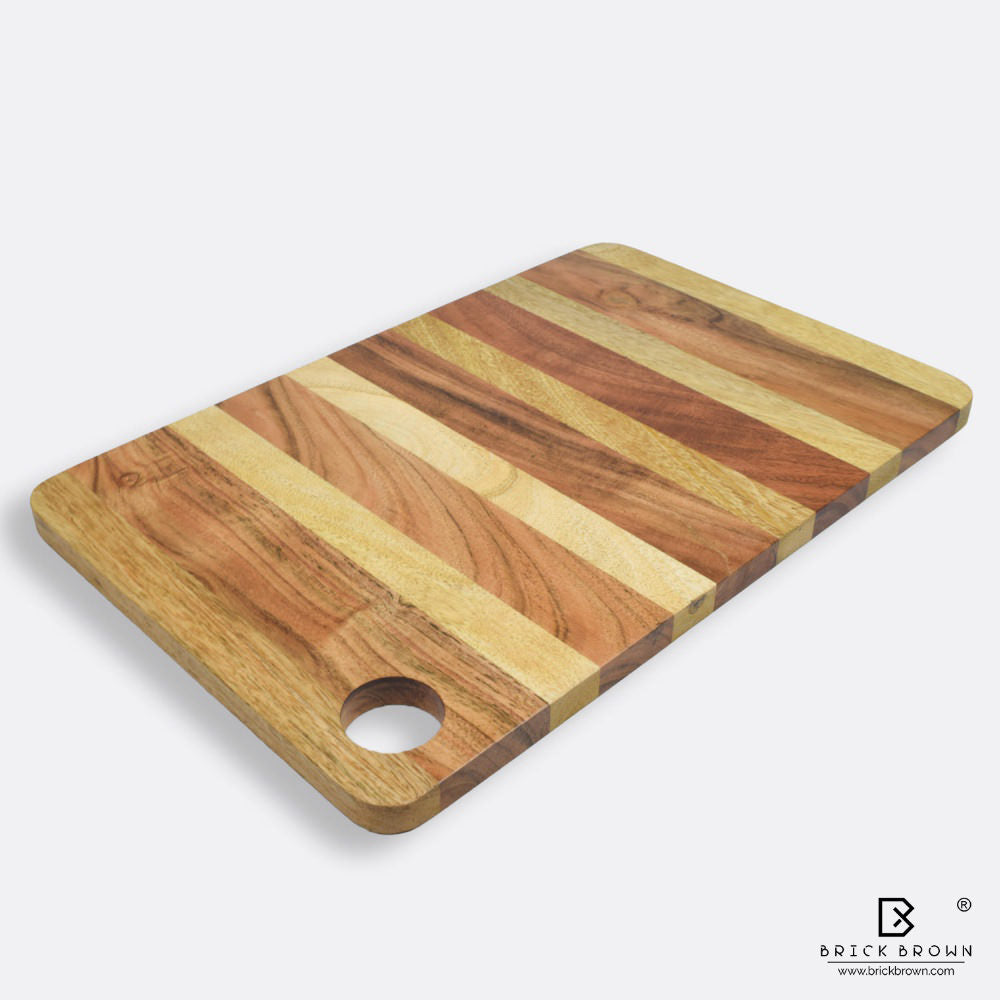 Basic Multiwood Striped Chopping Board