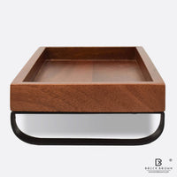 Serving Tray with Metal Stand from Mahogany Collection (Small)