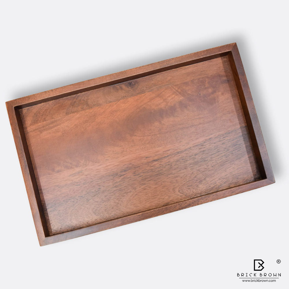 Serving Tray with Metal Stand from Mahogany Collection (Large)